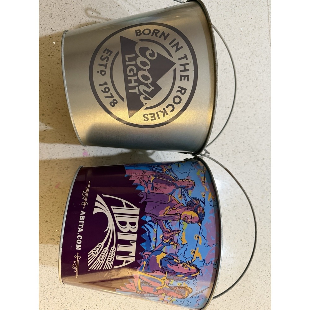 Beer Buckets Lot Of 2 ABITA ,coors‎ Light